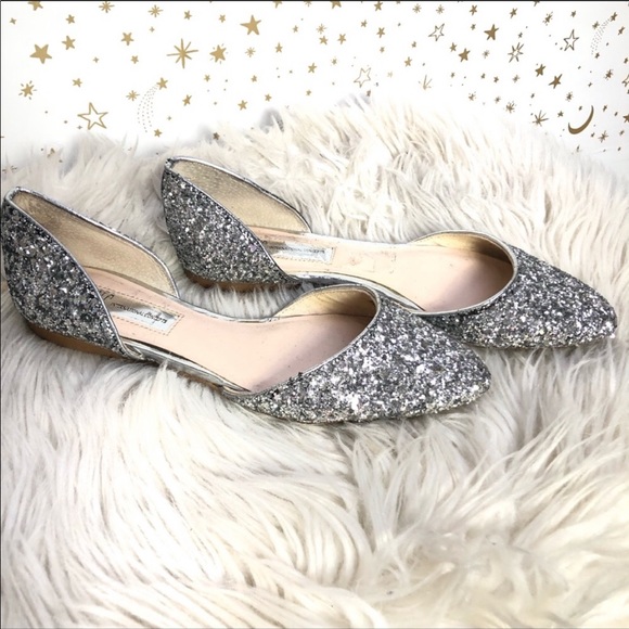 INC International Concepts Shoes - INC Silver Sparkle Flats